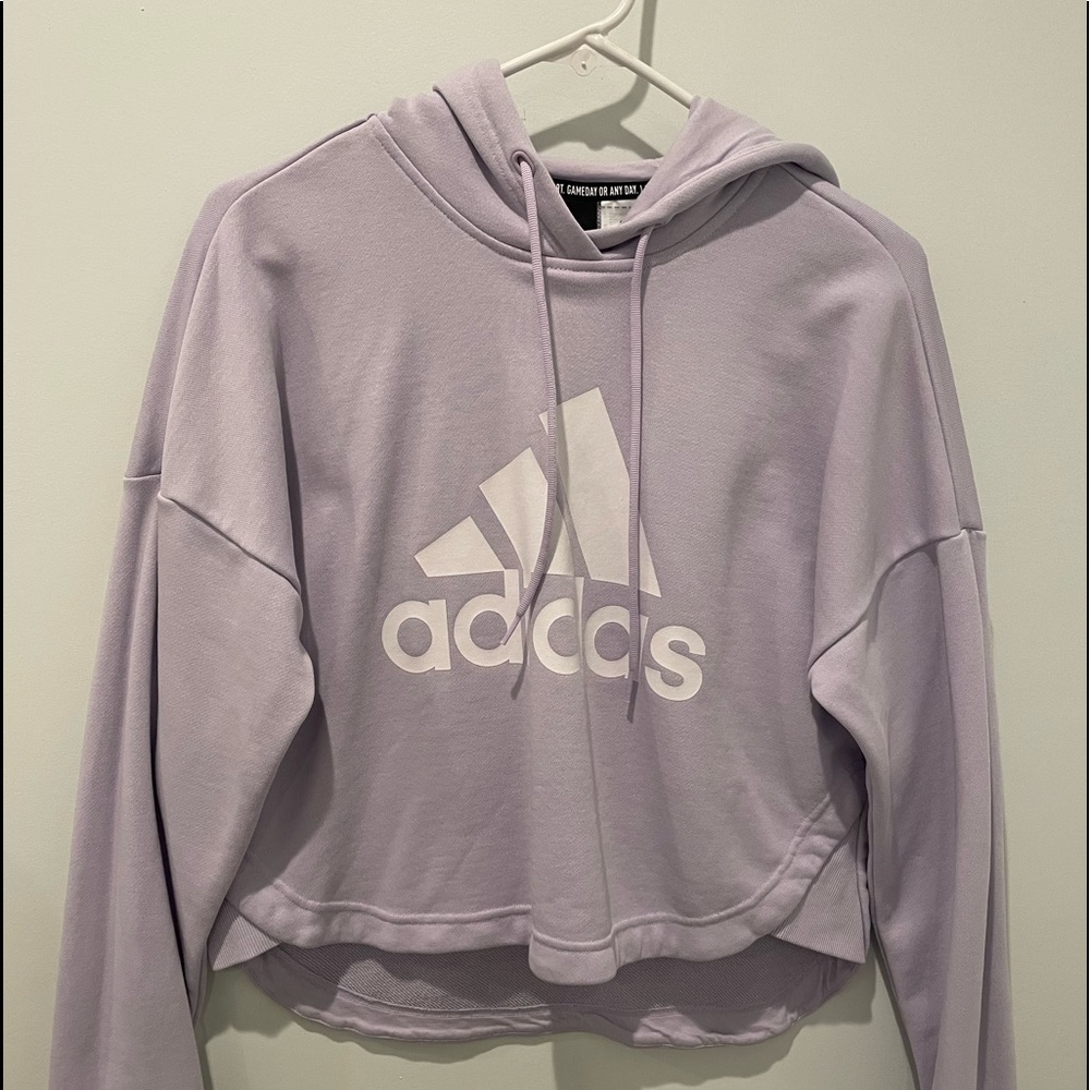 Light Purple Adidas Crop Hoodie
